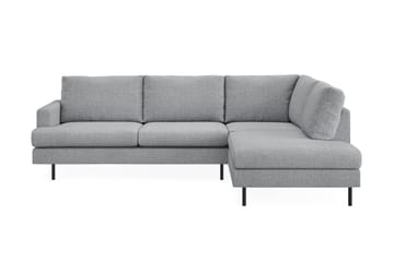 Menard Compact 4-seters Venstrevendt L-formet Sjeselongsofa i Stoff - Grå - Møbler - Sofaer - Sofaer med sjeselong - 4 seters sofa med divan
