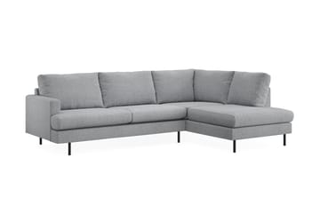 Menard Compact 4-seters Venstrevendt L-formet Sjeselongsofa i Stoff - Grå - Møbler - Sofaer - Sofaer med sjeselong - 4 seters sofa med divan