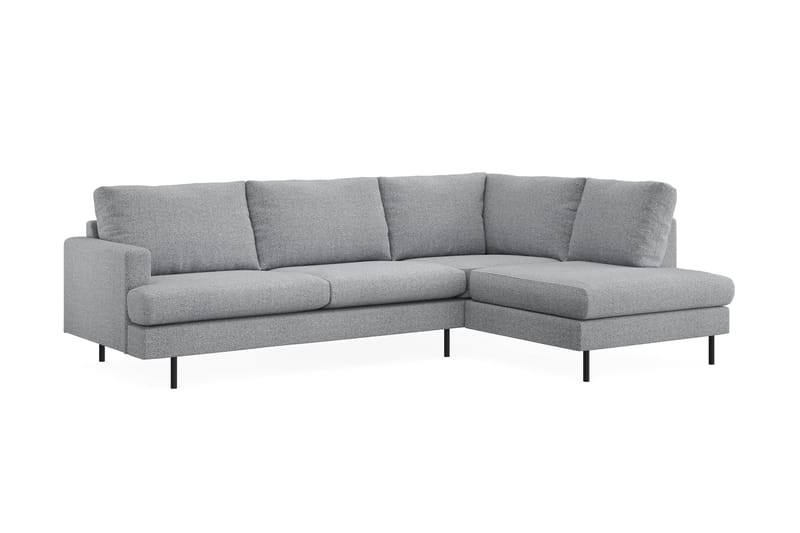 Menard Compact 4-seters Venstrevendt L-formet Sjeselongsofa i Stoff - Grå - Møbler - Sofaer - Sofaer med sjeselong - 4 seters sofa med divan