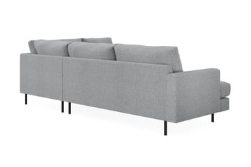 Menard Compact 4-seters Venstrevendt L-formet Sjeselongsofa i Stoff - Grå - Møbler - Sofaer - Sofaer med sjeselong - 4 seters sofa med divan