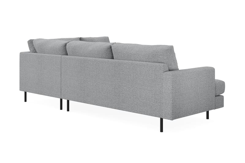 Menard Compact 4-seters Venstrevendt L-formet Sjeselongsofa i Stoff - Grå - Møbler - Sofaer - Sofaer med sjeselong - 4 seters sofa med divan