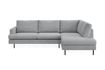 Menard Compact 4-seters Venstrevendt L-formet Sjeselongsofa i Stoff - Grå - Møbler - Sofaer - Sofaer med sjeselong - 4 seters sofa med divan