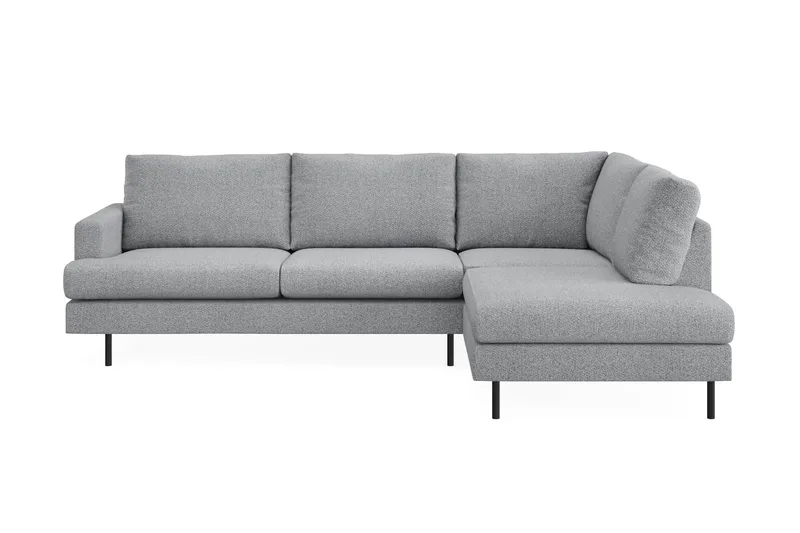 Menard Compact 4-seters Venstrevendt L-formet Sjeselongsofa i Stoff - Grå - Møbler - Sofaer - Sofaer med sjeselong - 4 seters sofa med divan