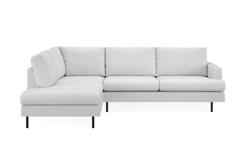 Menard Compact 4-seters Venstrevendt L-formet Sjeselongsofa i Stoff - Lys grå - Møbler - Sofaer - Sofaer med sjeselong - 4 seters sofa med divan