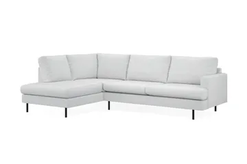 Menard Compact 4-seters Venstrevendt L-formet Sjeselongsofa i Stoff - Lys grå - Møbler - Sofaer - Sofaer med sjeselong - 4 seters sofa med divan