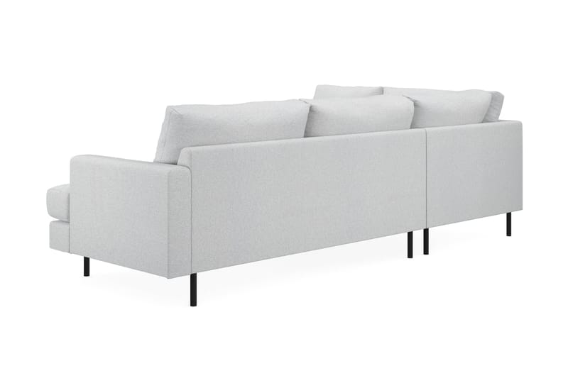 Menard Compact 4-seters Venstrevendt L-formet Sjeselongsofa i Stoff - Lys grå - Møbler - Sofaer - Sofaer med sjeselong - 4 seters sofa med divan