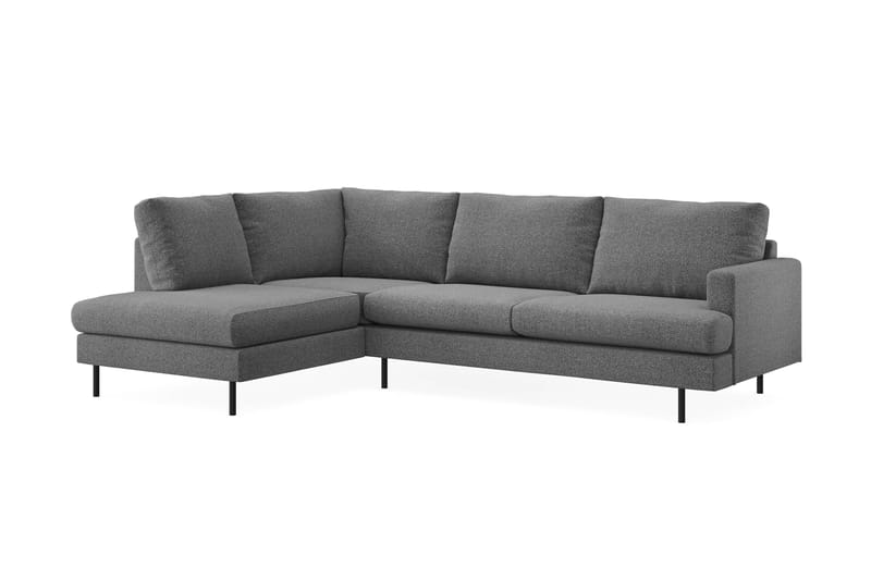 Menard Compact 4-seters Venstrevendt L-formet Sjeselongsofa i Stoff - Mørk grå - Møbler - Sofaer - Sofaer med sjeselong - 4 seters sofa med divan