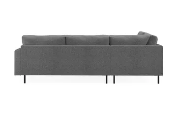 Menard Compact 4-seters Venstrevendt L-formet Sjeselongsofa i Stoff - Mørk grå - Møbler - Sofaer - Sofaer med sjeselong - 4 seters sofa med divan