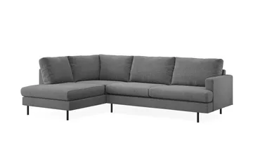 Menard Compact 4-seters Venstrevendt L-formet Sjeselongsofa i Stoff - Mørk grå - Møbler - Sofaer - Sofaer med sjeselong - 4 seters sofa med divan