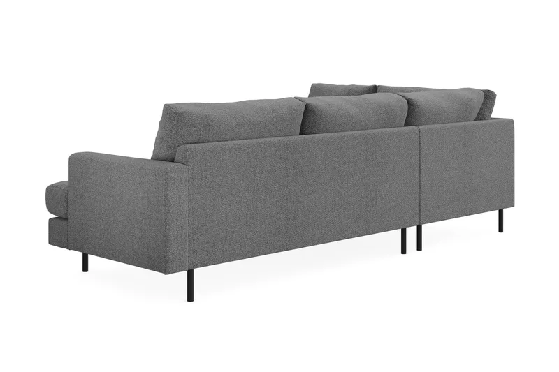 Menard Compact 4-seters Venstrevendt L-formet Sjeselongsofa i Stoff - Mørk grå - Møbler - Sofaer - Sofaer med sjeselong - 4 seters sofa med divan