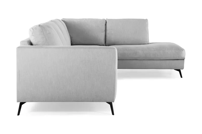 Ocean Lyx 4-seters Høyrevendt L-formet Sjeselongsofa i Stoff - Grå - Møbler - Sofaer - Sofaer med sjeselong - 4 seters sofa med divan