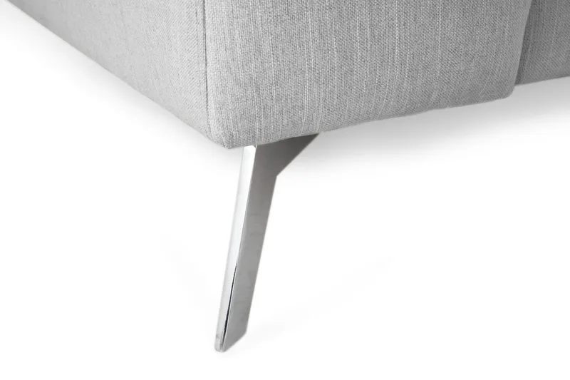 Ocean Lyx 4-seters Høyrevendt L-formet Sjeselongsofa i Stoff - Grå - Møbler - Sofaer - Sofaer med sjeselong - 4 seters sofa med divan