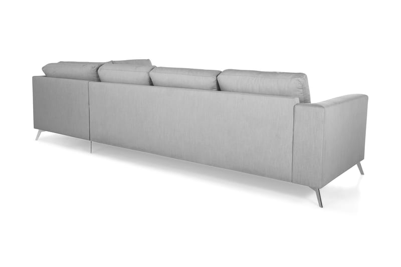 Ocean Lyx 4-seters Høyrevendt L-formet Sjeselongsofa i Stoff - Grå - Møbler - Sofaer - Sofaer med sjeselong - 4 seters sofa med divan