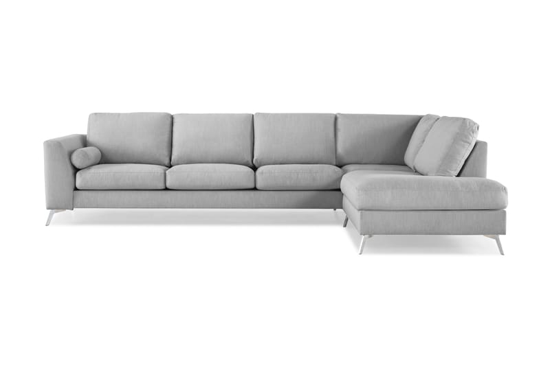 Ocean Lyx 4-seters Høyrevendt L-formet Sjeselongsofa i Stoff - Grå - Møbler - Sofaer - Sofaer med sjeselong - 4 seters sofa med divan