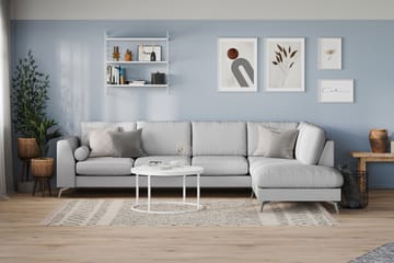 Ocean Lyx 4-seters Høyrevendt L-formet Sjeselongsofa i Stoff - Grå - Møbler - Sofaer - Sofaer med sjeselong - 4 seters sofa med divan