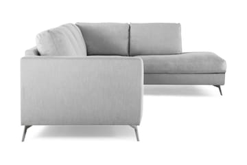 Ocean Lyx 4-seters Høyrevendt L-formet Sjeselongsofa i Stoff - Grå - Møbler - Sofaer - Sofaer med sjeselong - 4 seters sofa med divan