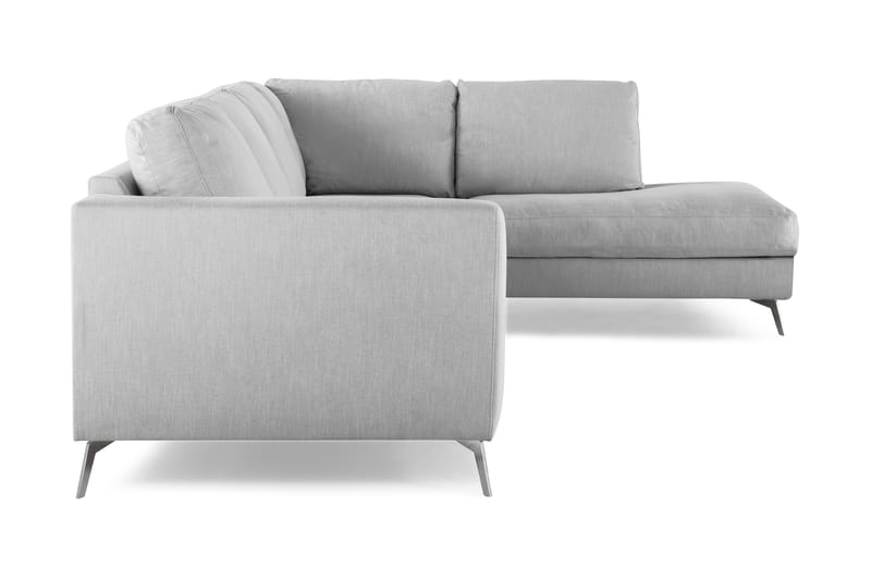 Ocean Lyx 4-seters Høyrevendt L-formet Sjeselongsofa i Stoff - Grå - Møbler - Sofaer - Sofaer med sjeselong - 4 seters sofa med divan