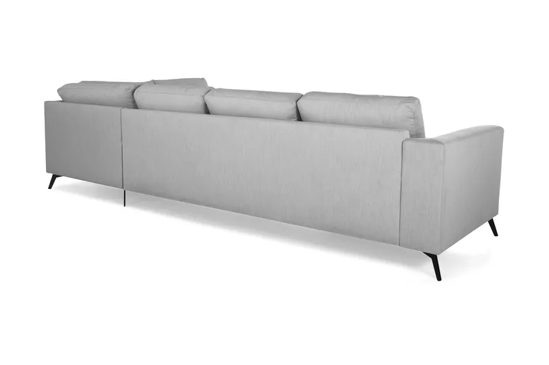 Ocean Lyx 4-seters Høyrevendt L-formet Sjeselongsofa i Stoff - Grå - Møbler - Sofaer - Sofaer med sjeselong - 4 seters sofa med divan