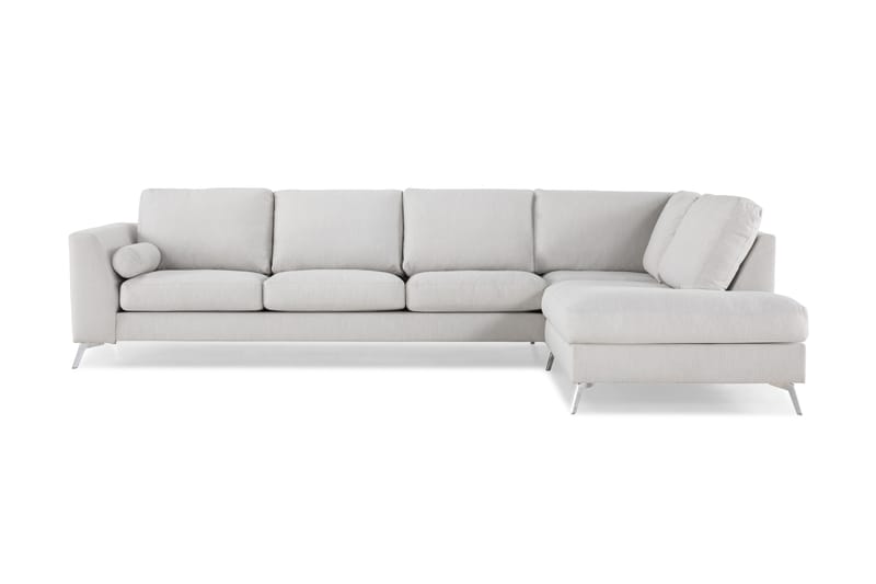 Ocean Lyx 4-seters Høyrevendt L-formet Sjeselongsofa i Stoff - Lys grå - Møbler - Sofaer - Sofaer med sjeselong - 4 seters sofa med divan