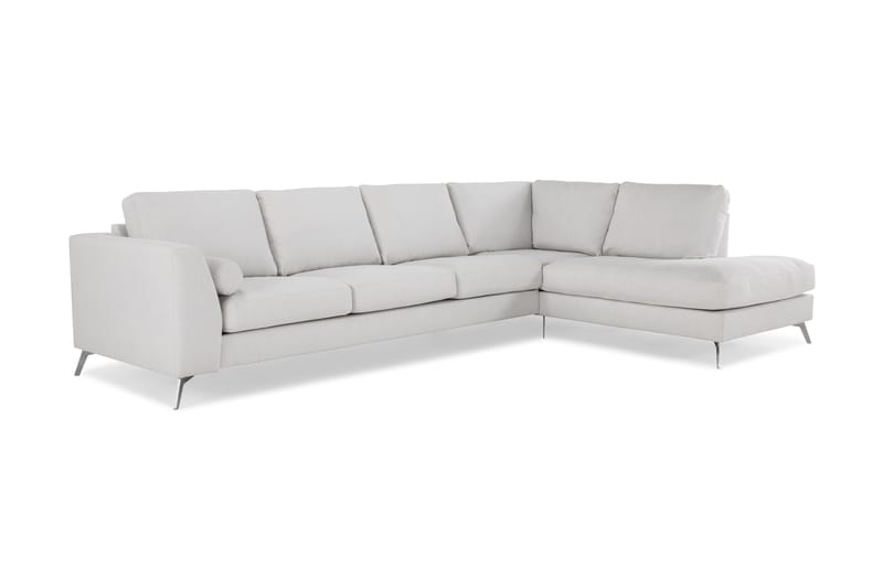 Ocean Lyx 4-seters Høyrevendt L-formet Sjeselongsofa i Stoff - Lys grå - Møbler - Sofaer - Sofaer med sjeselong - 4 seters sofa med divan