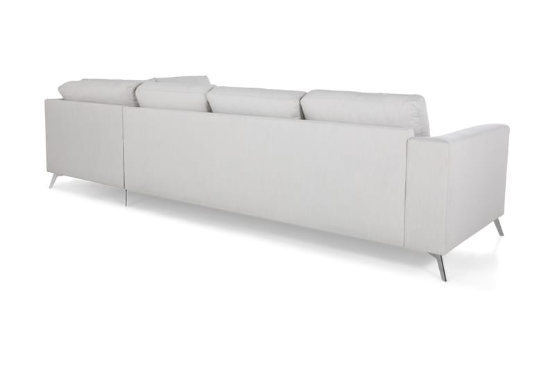 Ocean Lyx 4-seters Høyrevendt L-formet Sjeselongsofa i Stoff - Lys grå - Møbler - Sofaer - Sofaer med sjeselong - 4 seters sofa med divan