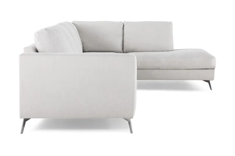 Ocean Lyx 4-seters Høyrevendt L-formet Sjeselongsofa i Stoff - Lys grå - Møbler - Sofaer - Sofaer med sjeselong - 4 seters sofa med divan