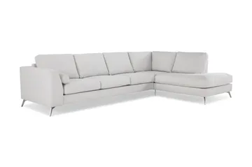Ocean Lyx 4-seters Høyrevendt L-formet Sjeselongsofa i Stoff - Lys grå - Møbler - Sofaer - Sofaer med sjeselong - 4 seters sofa med divan