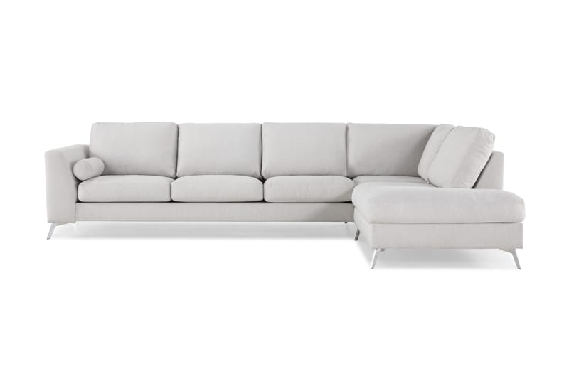 Ocean Lyx 4-seters Høyrevendt L-formet Sjeselongsofa i Stoff - Lys grå - Møbler - Sofaer - Sofaer med sjeselong - 4 seters sofa med divan