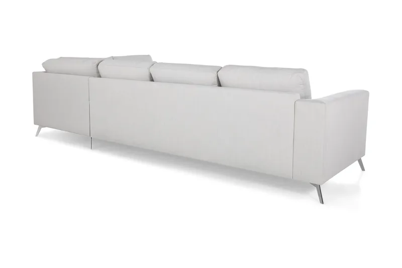 Ocean Lyx 4-seters Høyrevendt L-formet Sjeselongsofa i Stoff - Lys grå - Møbler - Sofaer - Sofaer med sjeselong - 4 seters sofa med divan