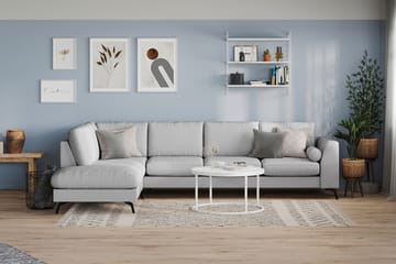 Ocean Lyx 4-seters Venstrevendt L-formet Sjeselongsofa i Stoff - Grå - Møbler - Sofaer - Sofaer med sjeselong - 4 seters sofa med divan