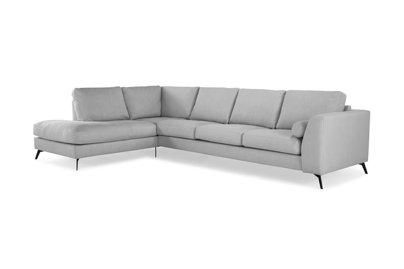 Ocean Lyx 4-seters Venstrevendt L-formet Sjeselongsofa i Stoff - Grå - Møbler - Sofaer - Sofaer med sjeselong - 4 seters sofa med divan