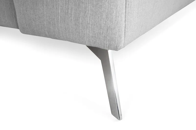 Ocean Lyx 4-seters Venstrevendt L-formet Sjeselongsofa i Stoff - Grå - Møbler - Sofaer - Sofaer med sjeselong - 4 seters sofa med divan