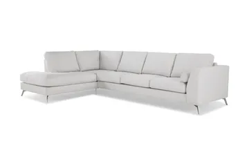 Ocean Lyx 4-seters Venstrevendt L-formet Sjeselongsofa i Stoff - Lys grå - Møbler - Sofaer - Sofaer med sjeselong - 4 seters sofa med divan