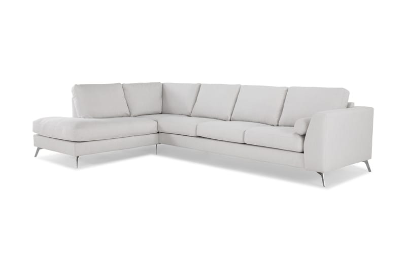 Ocean Lyx 4-seters Venstrevendt L-formet Sjeselongsofa i Stoff - Lys grå - Møbler - Sofaer - Sofaer med sjeselong - 4 seters sofa med divan