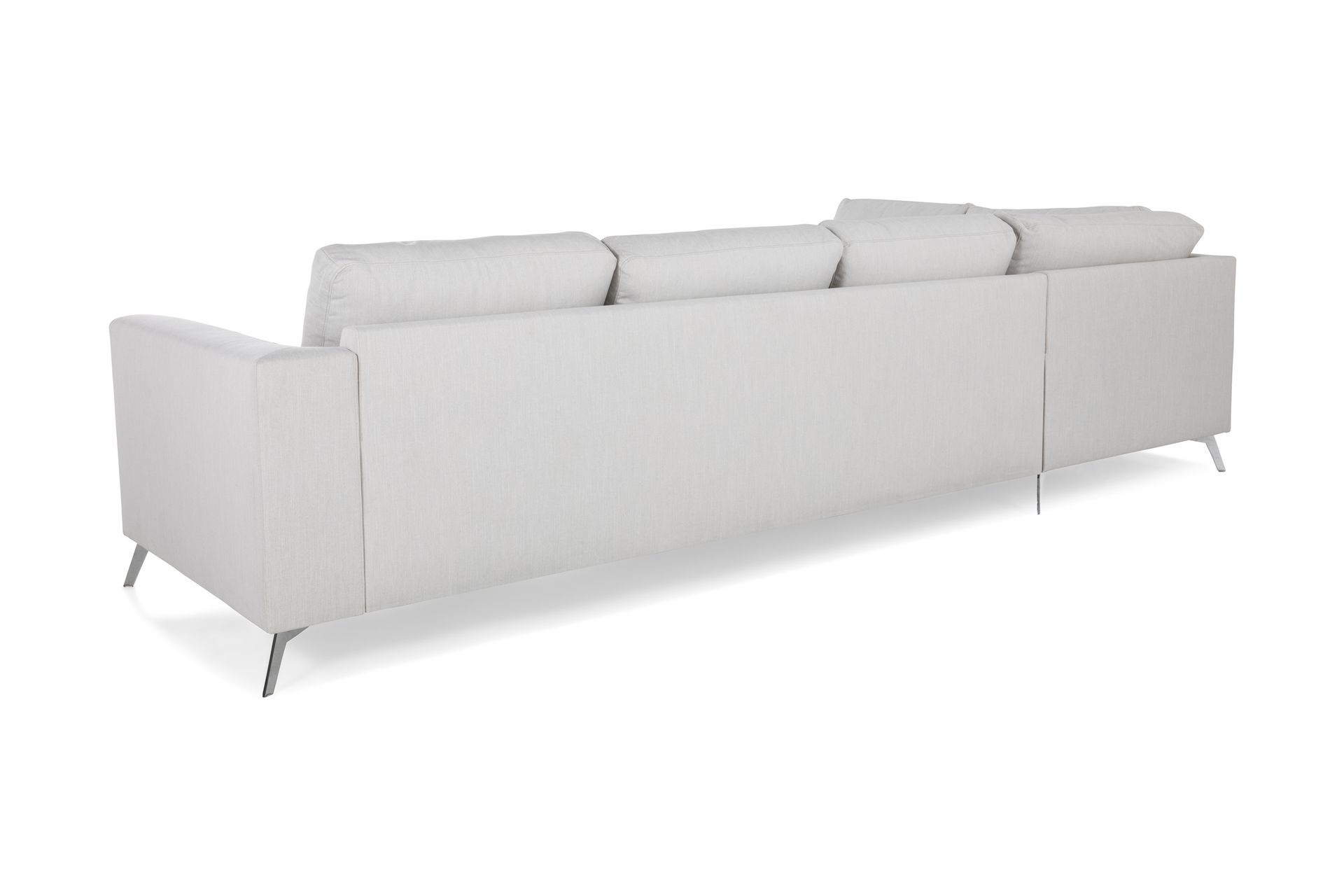 Ocean Lyx 4-seters Venstrevendt L-formet Sjeselongsofa i Stoff - Lys grå - Møbler - Sofaer - Sofaer med sjeselong - 4 seters sofa med divan