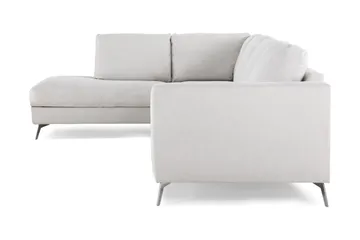 Ocean Lyx 4-seters Venstrevendt L-formet Sjeselongsofa i Stoff - Lys grå - Møbler - Sofaer - Sofaer med sjeselong - 4 seters sofa med divan