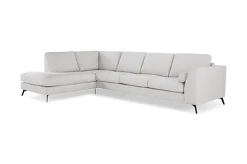 Ocean Lyx 4-seters Venstrevendt L-formet Sjeselongsofa i Stoff - Lys grå - Møbler - Sofaer - Sofaer med sjeselong - 4 seters sofa med divan