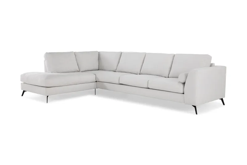 Ocean Lyx 4-seters Venstrevendt L-formet Sjeselongsofa i Stoff - Lys grå - Møbler - Sofaer - Sofaer med sjeselong - 4 seters sofa med divan