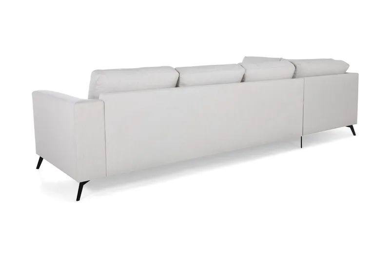 Ocean Lyx 4-seters Venstrevendt L-formet Sjeselongsofa i Stoff - Lys grå - Møbler - Sofaer - Sofaer med sjeselong - 4 seters sofa med divan