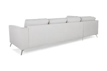 Ocean Lyx 4-seters Venstrevendt L-formet Sjeselongsofa i Stoff - Lys grå - Møbler - Sofaer - Sofaer med sjeselong - 4 seters sofa med divan