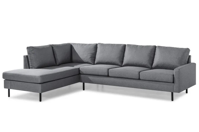 Peppe 4-seters Venstrevendt L-formet Sjeselongsofa i Stoff - Lys grå - Møbler - Sofaer - Sofaer med sjeselong - 4 seters sofa med divan