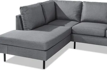 Peppe 4-seters Venstrevendt L-formet Sjeselongsofa i Stoff - Lys grå - Møbler - Sofaer - Sofaer med sjeselong - 4 seters sofa med divan