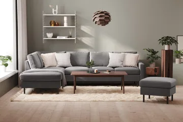 Peppe 4-seters Venstrevendt L-formet Sjeselongsofa i Stoff - Lys grå - Møbler - Sofaer - Sofaer med sjeselong - 4 seters sofa med divan