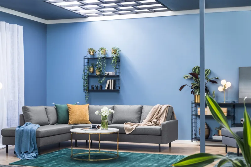 Peppe 4-seters Venstrevendt L-formet Sjeselongsofa i Stoff - Lys grå - Møbler - Sofaer - Sofaer med sjeselong - 4 seters sofa med divan