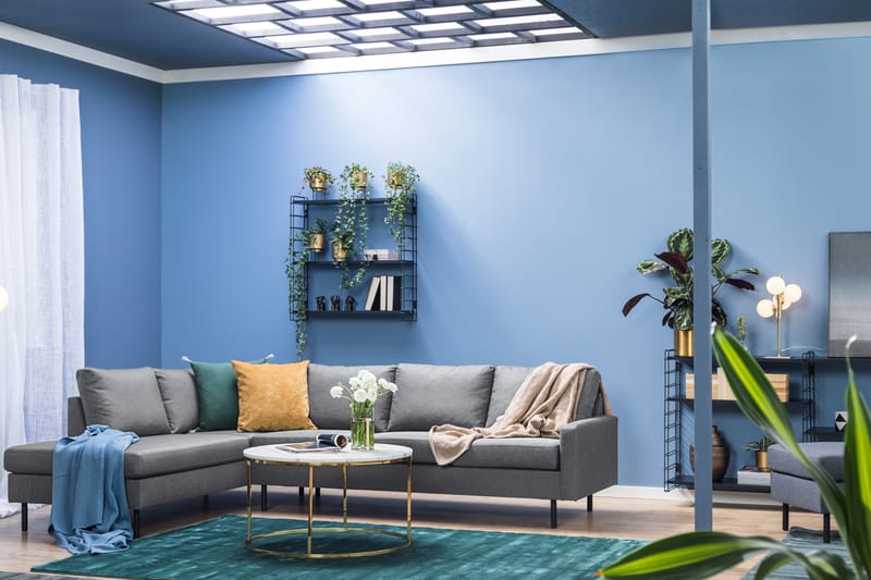 Peppe 4-seters Venstrevendt L-formet Sjeselongsofa i Stoff - Lys grå - Møbler - Sofaer - Sofaer med sjeselong - 4 seters sofa med divan