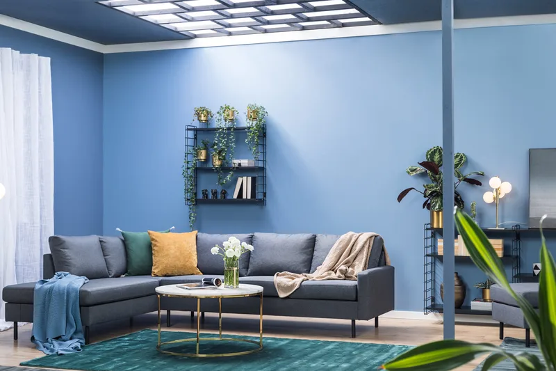 Peppe 4-seters Venstrevendt L-formet Sjeselongsofa i Stoff - Mørk grå - Møbler - Sofaer - Sofaer med sjeselong - 4 seters sofa med divan