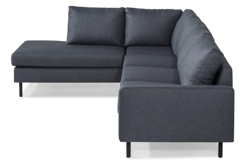 Peppe 4-seters Venstrevendt L-formet Sjeselongsofa i Stoff - Mørk grå - Møbler - Sofaer - Sofaer med sjeselong - 4 seters sofa med divan