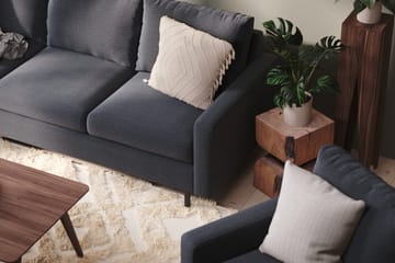 Peppe 4-seters Venstrevendt L-formet Sjeselongsofa i Stoff - Mørk grå - Møbler - Sofaer - Sofaer med sjeselong - 4 seters sofa med divan