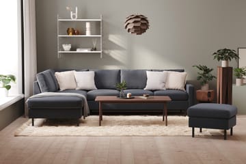 Peppe 4-seters Venstrevendt L-formet Sjeselongsofa i Stoff - Mørk grå - Møbler - Sofaer - Sofaer med sjeselong - 4 seters sofa med divan