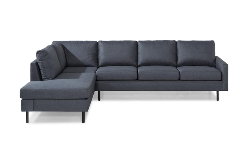 Peppe 4-seters Venstrevendt L-formet Sjeselongsofa i Stoff - Mørk grå - Møbler - Sofaer - Sofaer med sjeselong - 4 seters sofa med divan